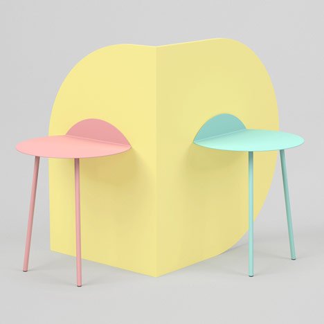 Kaki side tables by Kenyon Yeh