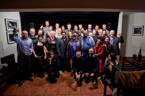Hugh Masekela with Design Indaba 2013 speakers Hugh Masekela with Design Indaba 2013 speakers