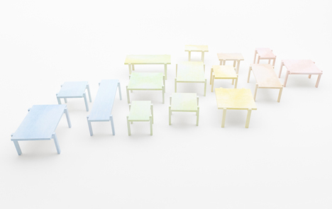 Colored-pencil table by Nendo Colored-pencil table by Nendo