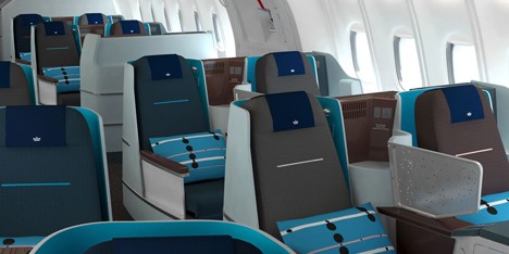 KLM World Business Class cabin by Hella Jongerius
