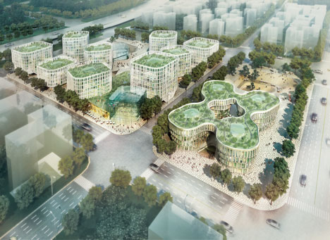 Central Business District at Shanghai Hongqiao Airport by MVRDV with Aedas Central Business District at Shanghai Hongqiao Airport by MVRDV with Aedas