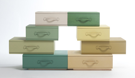 Chest of Suitcases by Maarten de Ceulaer
