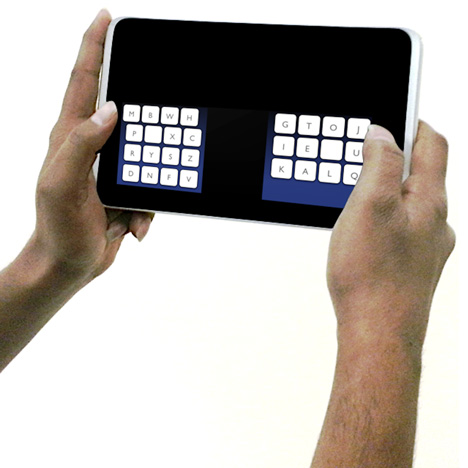 KALQ split-screen keyboard