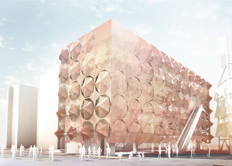 Umbrella Facade for the Madrid Pavilion by 3Gatti Architecture Studio Umbrella Facade for the Madrid Pavilion by 3Gatti Architecture Studio