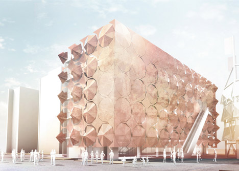 Umbrella Facade for the Madrid Pavilion by 3Gatti Architecture Studio Umbrella Facade for the Madrid Pavilion by 3Gatti Architecture Studio