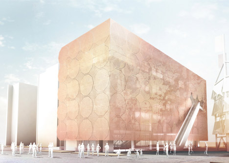 Umbrella Facade for the Madrid Pavilion by 3Gatti Architecture Studio Umbrella Facade for the Madrid Pavilion by 3Gatti Architecture Studio