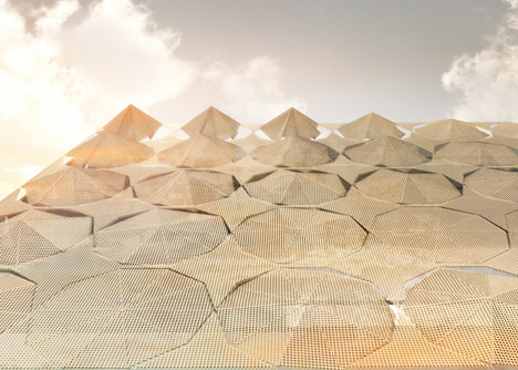 Umbrella Facade for the Madrid Pavilion by 3Gatti Architecture Studio Umbrella Facade for the Madrid Pavilion by 3Gatti Architecture Studio