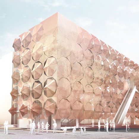 Umbrella Facade for the Madrid Pavilion by 3Gatti Architecture Studio