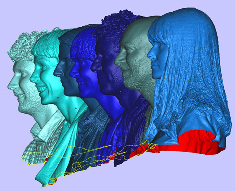 3D printed heads of the Print Shift team for Dezeen by Sample and Hold and Inition 3D printed heads of the Print Shift team for Dezeen by Sample and Hold and Inition