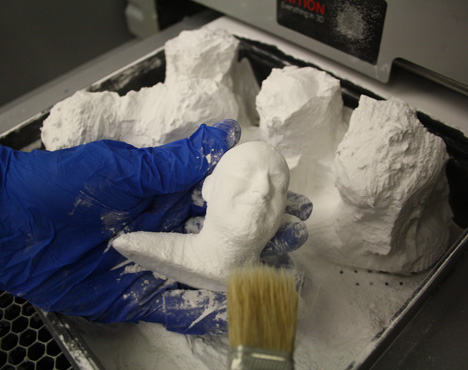 3D printed heads of the Print Shift team for Dezeen by Sample and Hold and Inition 3D printed heads of the Print Shift team for Dezeen by Sample and Hold and Inition
