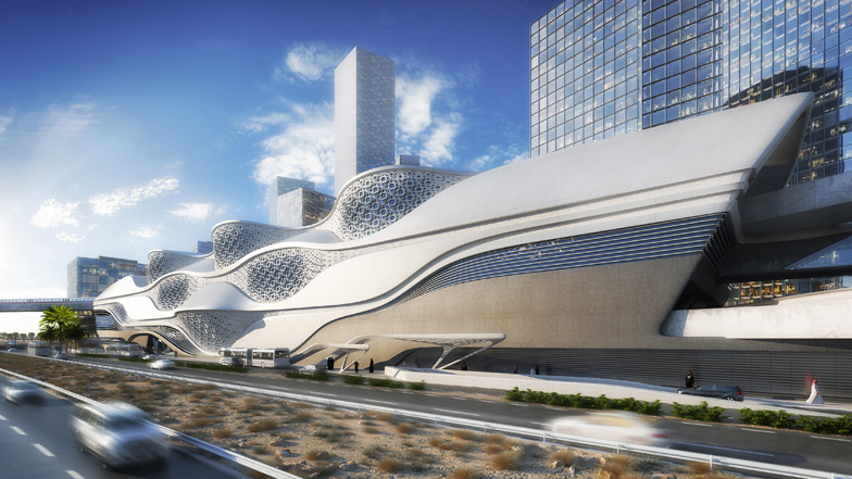 King Abdullah Financial District Metro Station by Zaha Hadid Architects