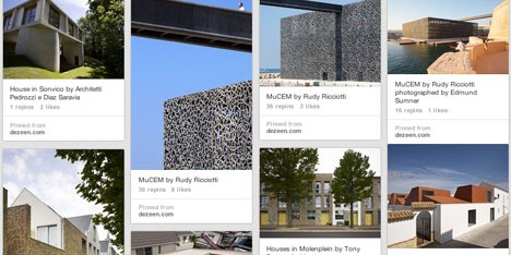 Pinterest features Dezeen's architecture board