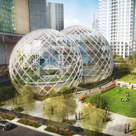 Amazon headquarters image by NBBJ