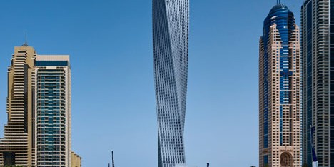SOM completes twisted skyscraper in Dubai
