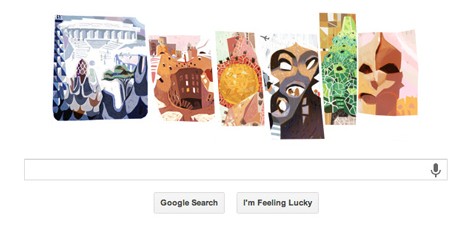 Google doodle celebrates Antoni Gaudí's 161st birthday