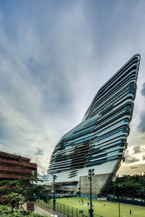 Innovation Tower at Hong Kong Polytechnic University by Zaha Hadid Architects. Image copyright Edmon Leong.