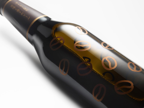 Coffee Beer bottle stickers by Nendo