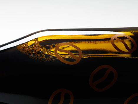 Coffee Beer bottle stickers by Nendo