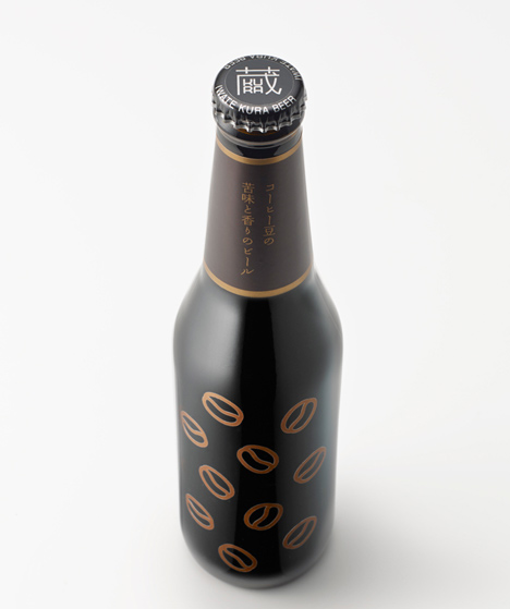 Coffee Beer bottle stickers by Nendo
