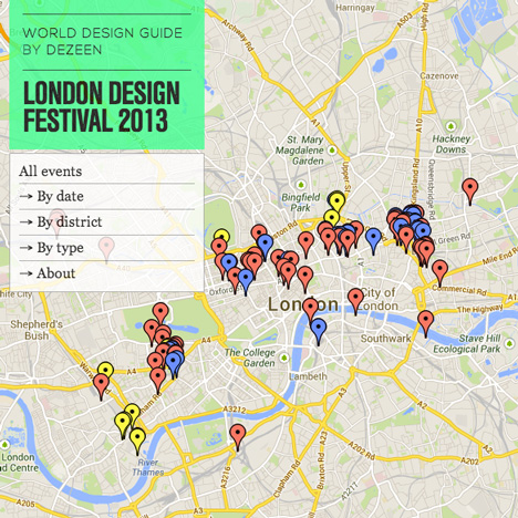 World Design Guide map of London Design Festival 2013