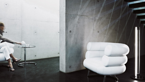 Bibendum chair and Tube light by Eileen Gray