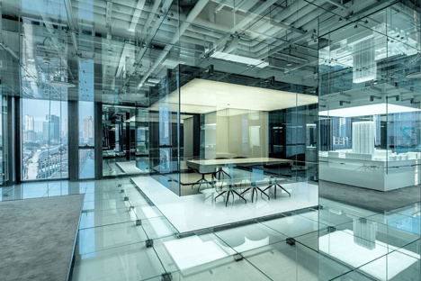 Glass office by AIM Architecture for SOHO China