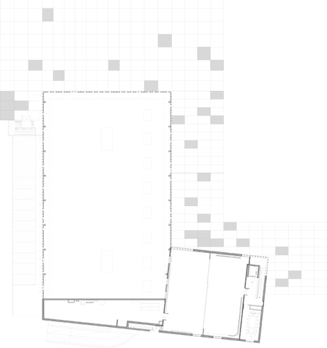 dezeen_Gymnasium and Town Hall esplanade by LAN Architecture_First floor plan