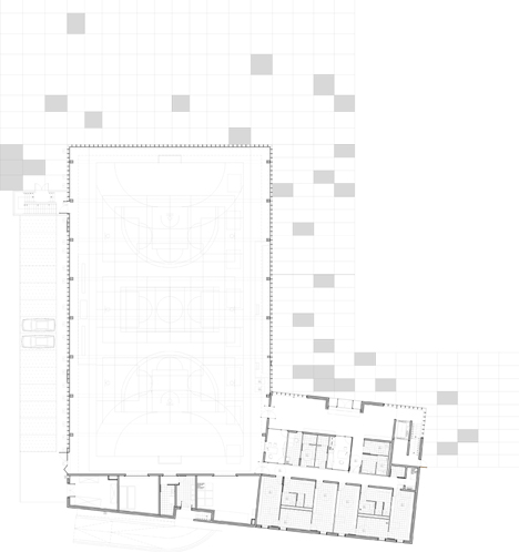 dezeen_Gymnasium and Town Hall esplanade by LAN Architecture_Ground floor plan