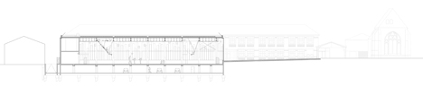 dezeen_Gymnasium and Town Hall esplanade by LAN Architecture_Long section