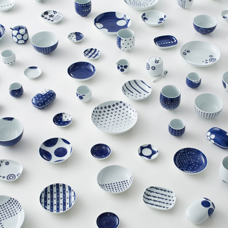 Ume-play and Karakusa-play ceramics by Nendo