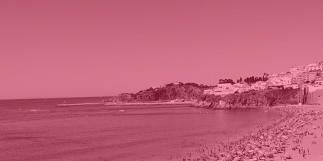 The beach is part of the very same landscape as the city