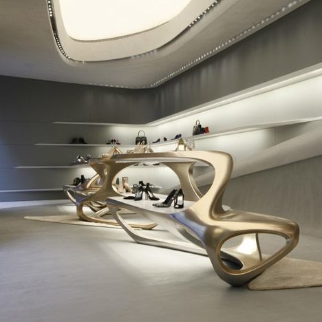 Zaha Hadid designs boutiques for Stuart Weitzman