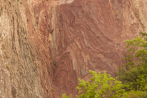 Sedimentary rock formations at the Prokopské údolí nature reserve in the Czech Republic