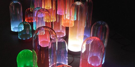 Nola colour-mixing lamps by Studio Drift at Eat Drink Design