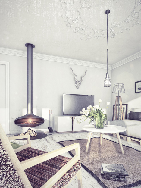 Scandinavian Shades of White realistic renderings by Milan Stevanović