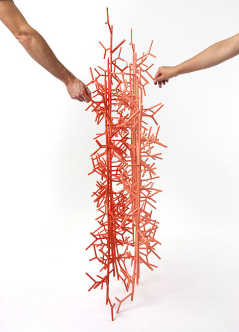 Amass modular space divider by Benjamin Hubert for 100% Design's auditorium