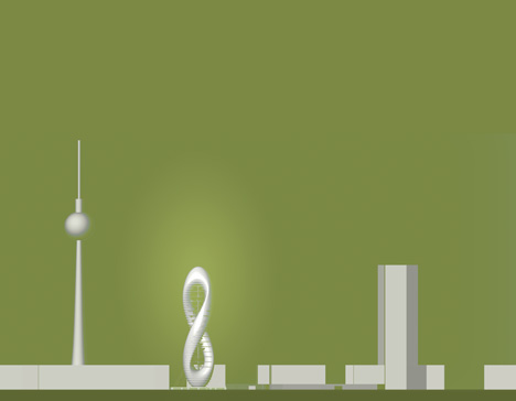Green8 twisted skyscraper by Agnieszka Preibisz and Peter Sandhaus