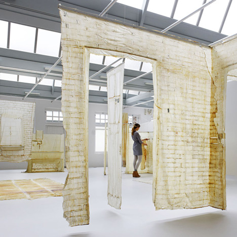 Skinned latex casts of derelict buildings by KNOL Ontwerp