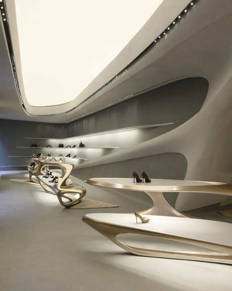 Stuart Weitzman shoe boutique by Zaha Hadid