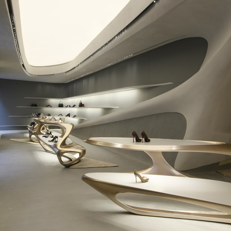 Stuart Weitzman shoe boutique by Zaha Hadid