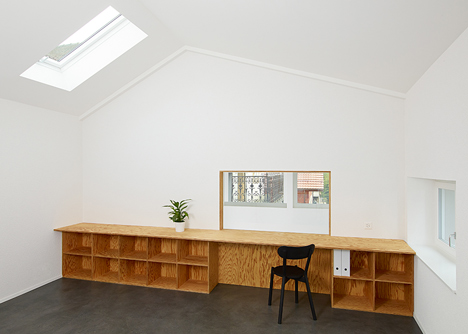 Apartment interiors with boxy wooden furniture by Big-Game