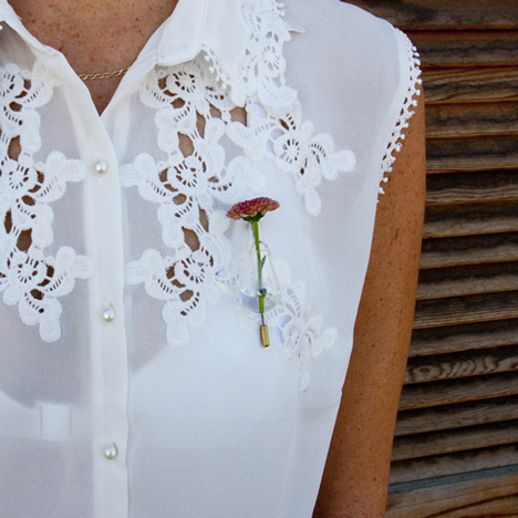 Boutonnière lapel pin vase by Omer Polak