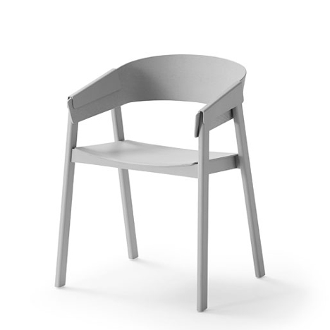 Cover chair with wood folded over the arms by Thomas Bentzen for Muuto