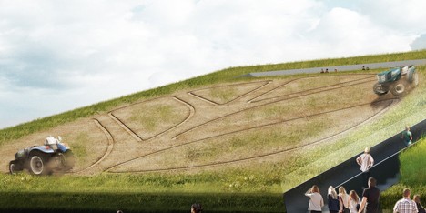 Robot tractors to farm crops on sloping roof of Milan expo pavilion
