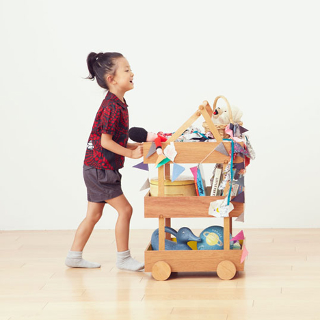Koloro Wagon stacking wooden storage boxes by Torafu Architects_dezeen_4