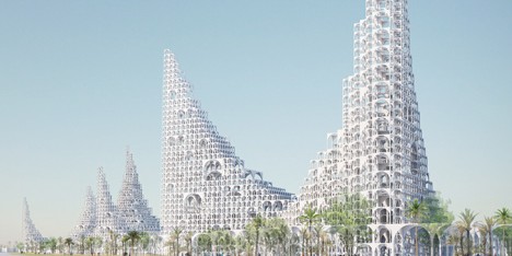Souk Mirage Particles of Light Out Look Tower concept by Sou Fujimoto