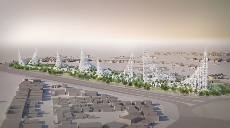 Souk Mirage Particles of Light Out Look Tower concept by Sou Fujimoto