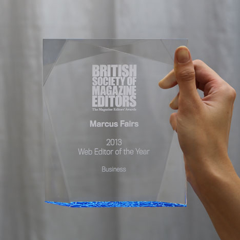 Marcus Fairs wins BSME award for Dezeen