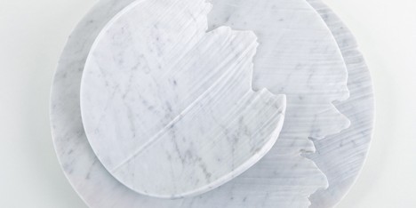 Monolith marble objects by Shira Keret