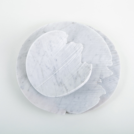 Monolith marble objects by Shira Keret